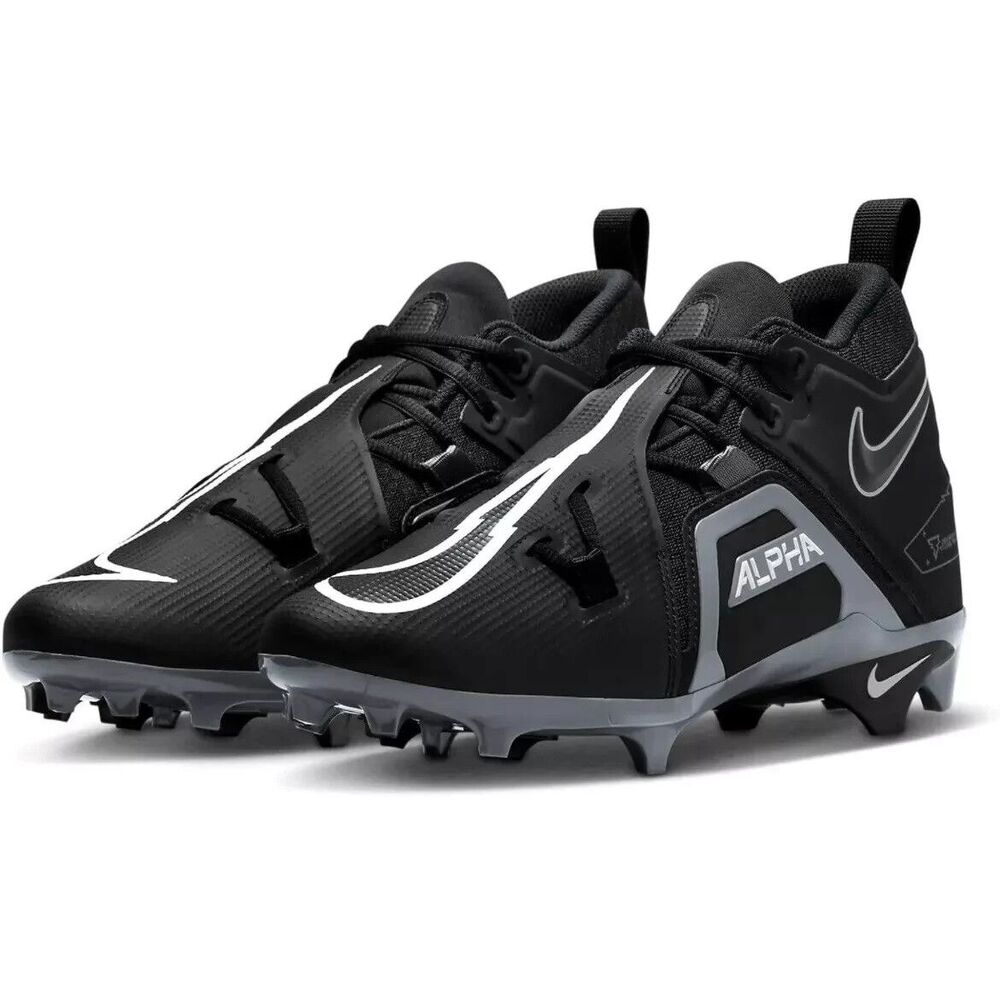 Nike Men 10.5 Alpha Menace Pro 3 Shadow Black Football Cleats CT6649-010 NEW